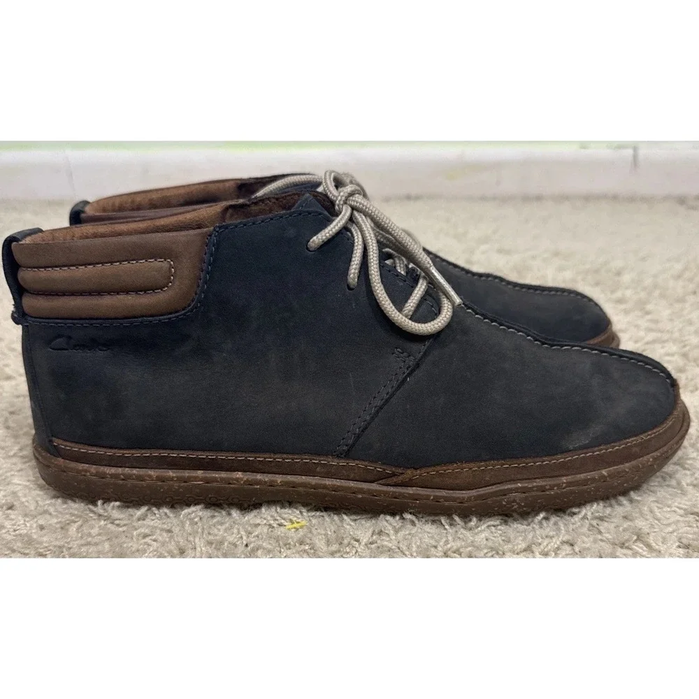 Clarks Trappell Mid Leather Chukka Boots Shoes Mens 10 Crepe Sole Casual Comfort